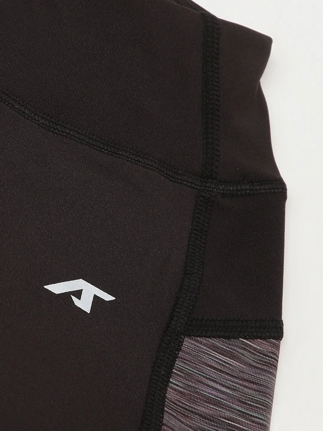 Lightweight Material Unisex Style Alcis Women Black Grey Colourblocked Secure Fit Cropped Training Tights