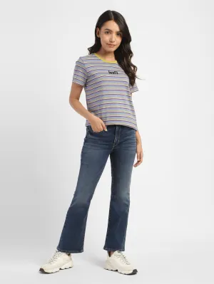Women's 725 Blue Flared Fit Mid Rise Jeans Sustainable Beach Day City Walk Casual Friday