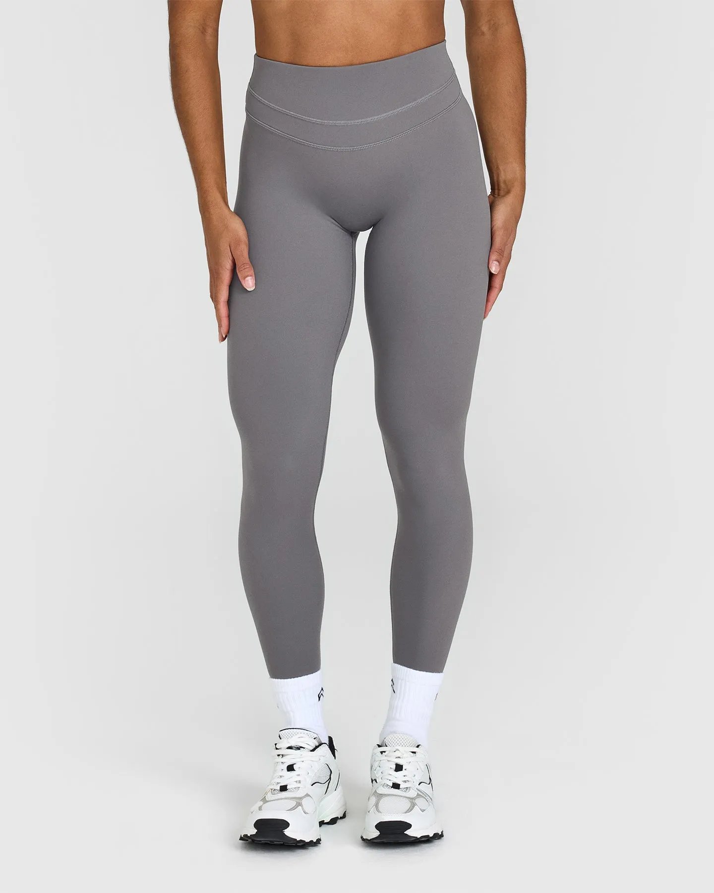 For Kids Thermal Warm Unified High Waisted Leggings | Ash Grey Fit Shape