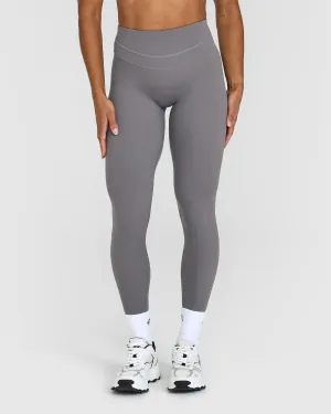 For Kids Thermal Warm Unified High Waisted Leggings | Ash Grey Fit Shape