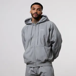 Vanquish Essential Steel Grey Oversized Boxy Hoodie Coffee Date High-Quality Fabric