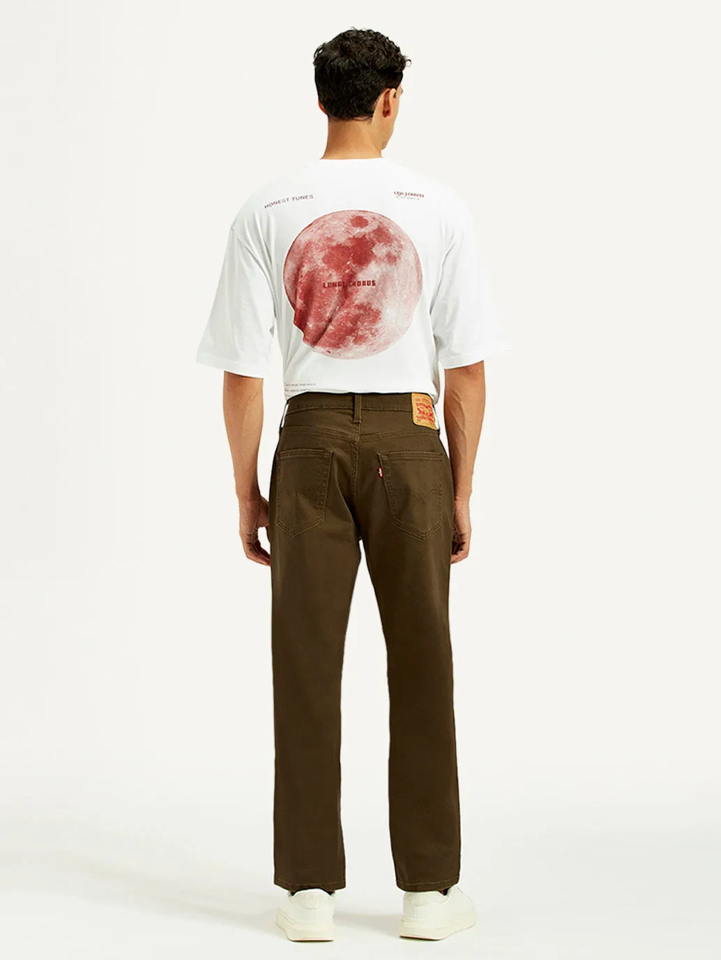 Men's 541 Brown Overdyed Athletic Tapered Fit Mid Rise Jeans Layered Basics Low Impact Dye