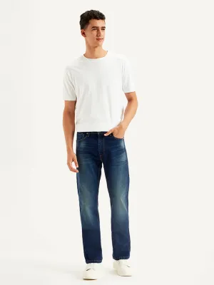 Men's 513 Navy Blue Slim Straight Fit Mid Rise Jeans Daily Essentials