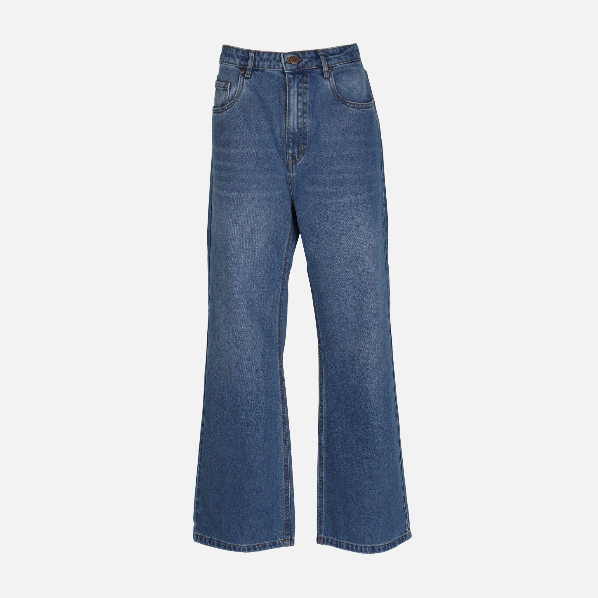 Eco Friendly Denim Smooth zipper closure WOMEN DENIM PANTS JEANS WIDE LEG
