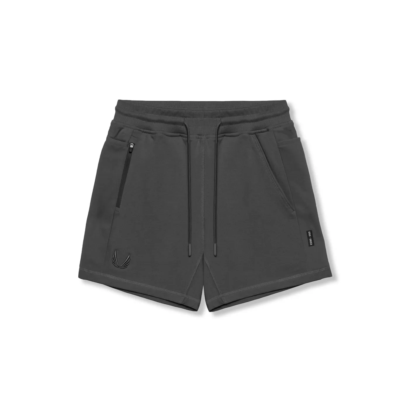 0867. Tech-Terry? Sidelock Sweat Short - Space Grey skateboarding outfit