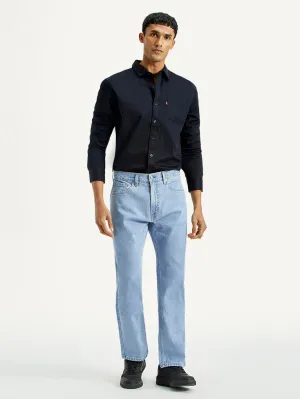 Basic Attire Evening Stroll Weekend Getaway Men's 505 Light Indigo Straight Fit Mid Rise Jeans