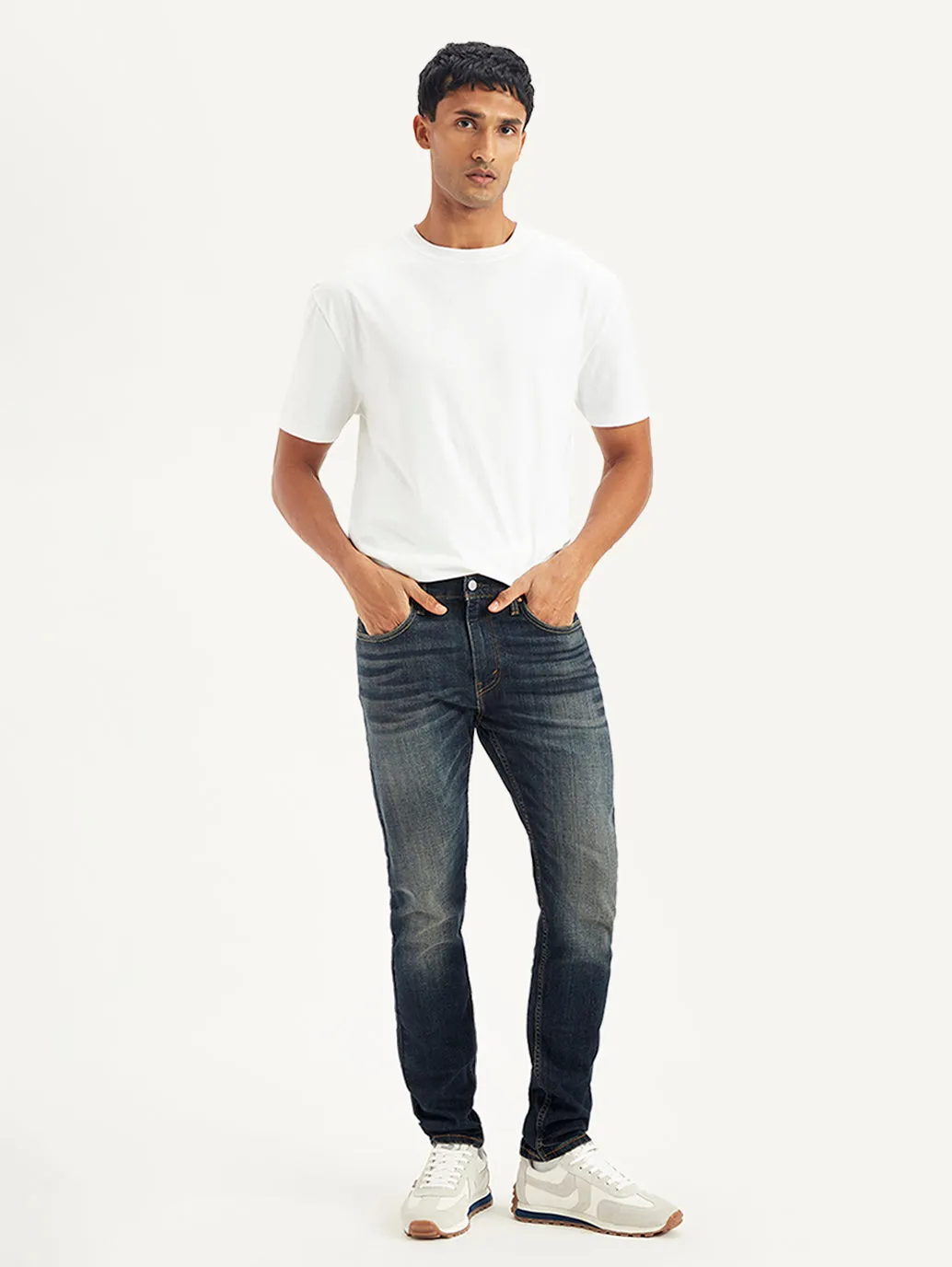 Men's 512 Navy Blue Slim Tapered Fit Mid Rise Jeans Relax Fit