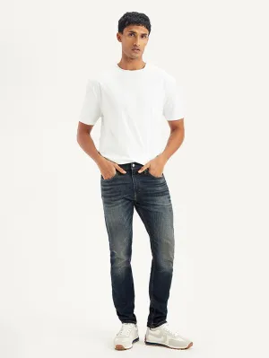 Men's 512 Navy Blue Slim Tapered Fit Mid Rise Jeans Relax Fit