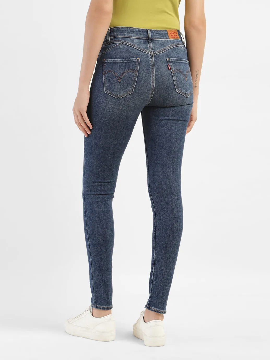 Women's Blue Shaping Wide Leg Fit High Rise Jeans Smart Fit Traveler Gear Brunch Outfit Casual Friday
