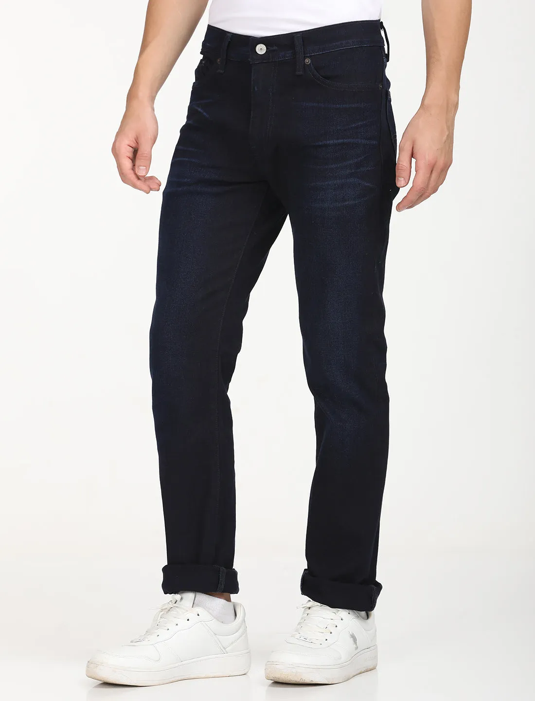 All Use Wear Men's 511 Navy Blue Slim Fit Mid Rise Jeans