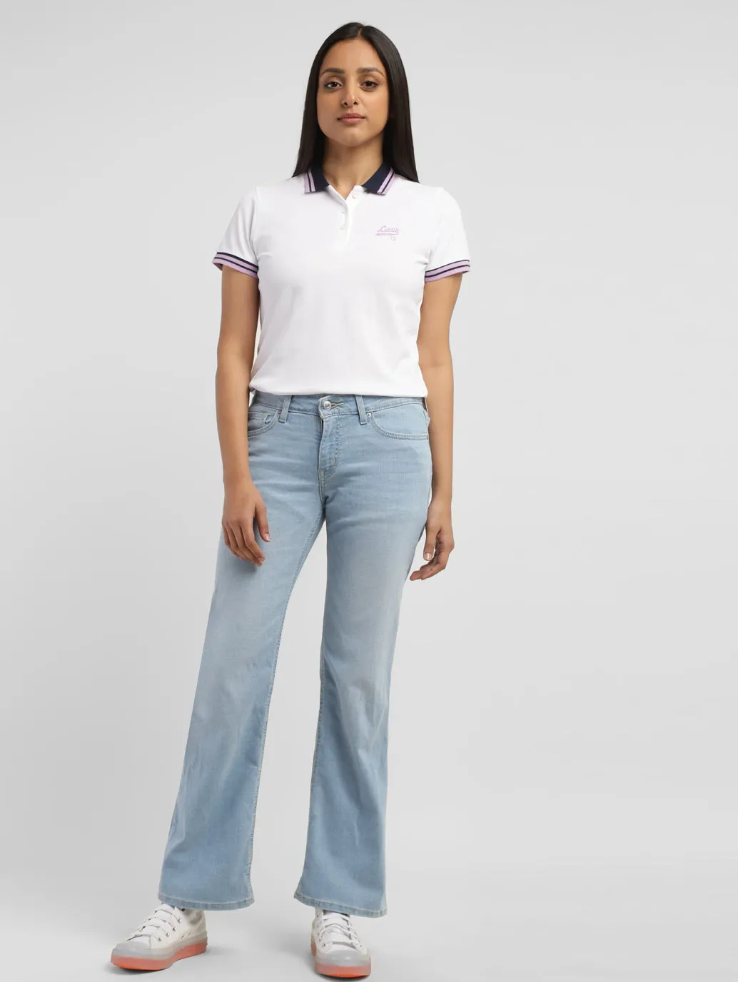 Women's Blue Bootcut Fit Mid Rise Jeans Loose Spring Mood Travel Ready