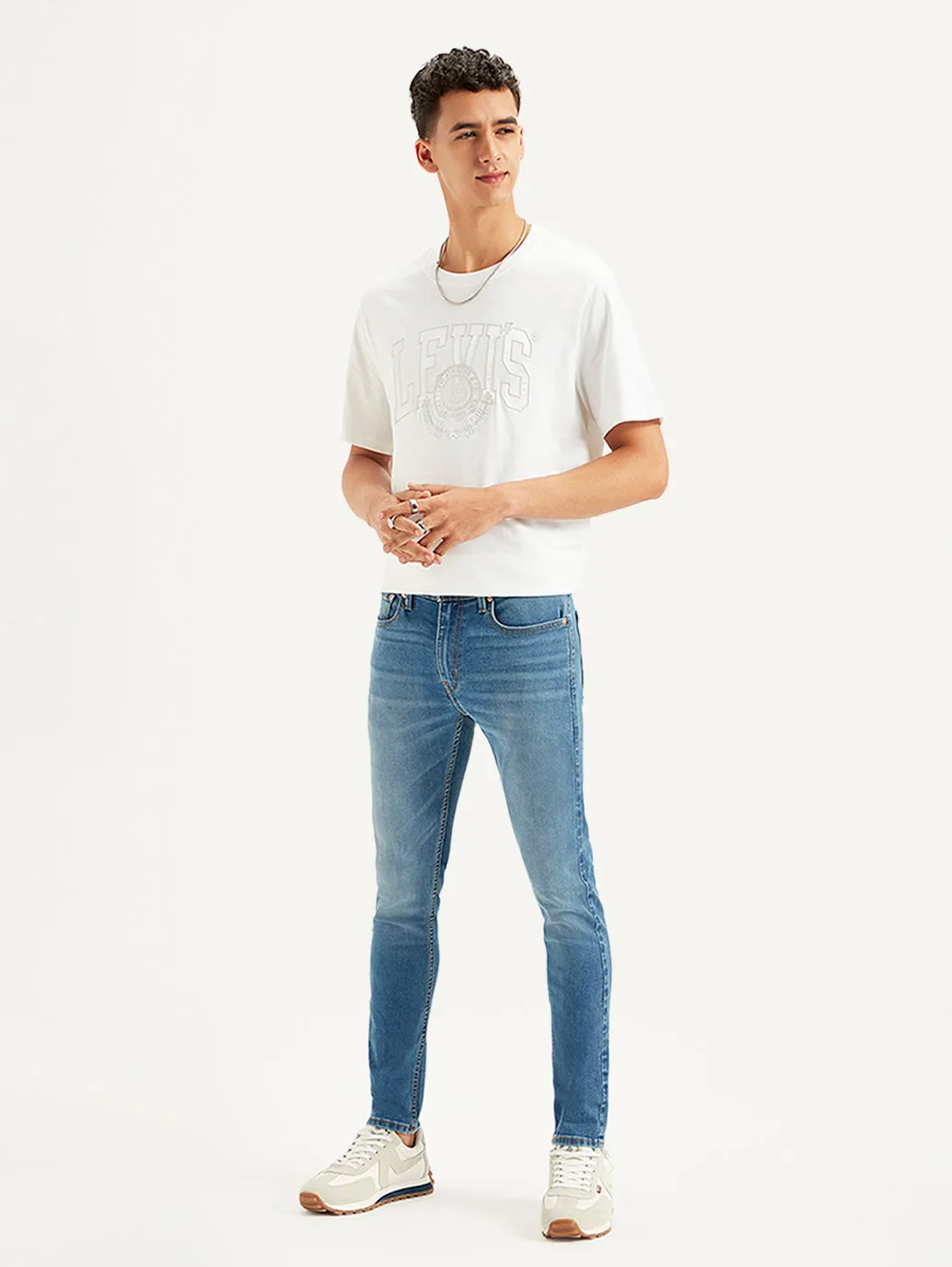 Daytime Look Clean Fashion Men's Blue Skinny Fit Mid Rise Jeans