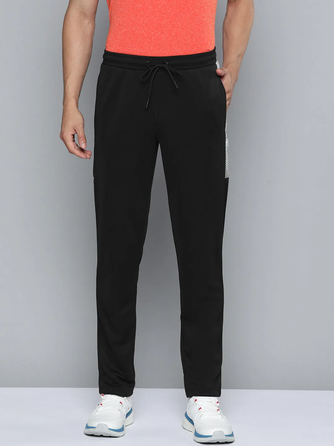 Alcis Men Black Solid Track Pants Comfort-First Lightweight Construction