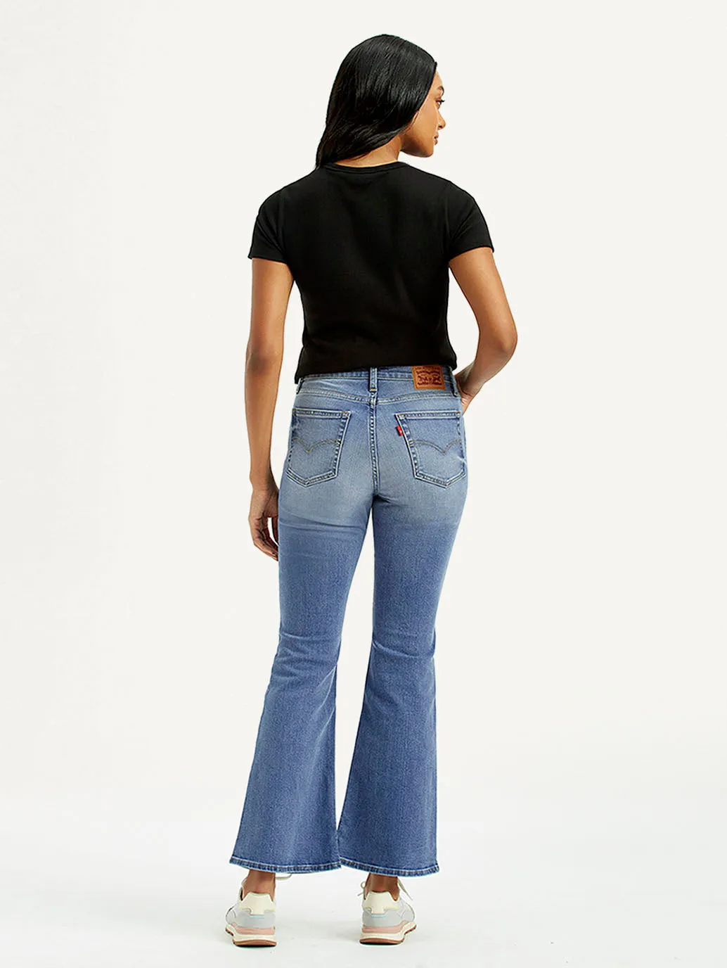Subtle Texture Women's 726 Med Indigo Flared Fit High Rise Jeans