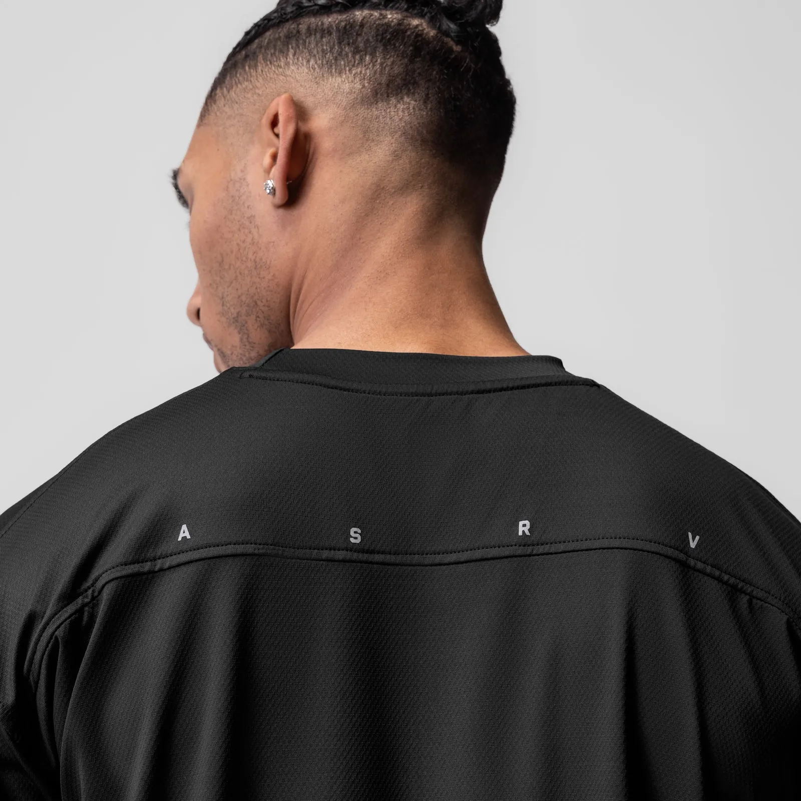 0822. AeroSilver? Oversized Tee - Black Minimalist Stitching Modern Style
