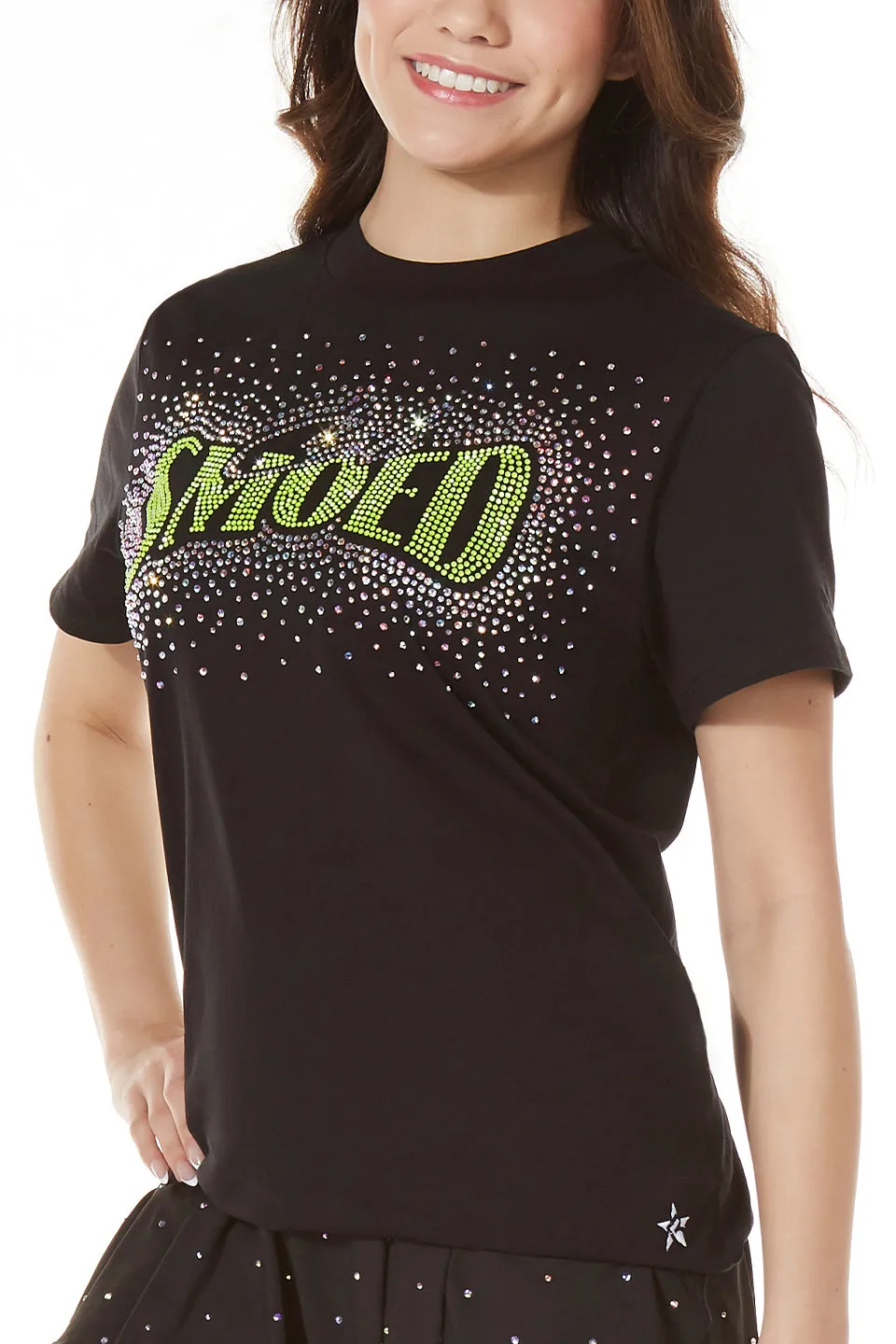 Club SMOED Sparkle Tee in Black HighVisibility