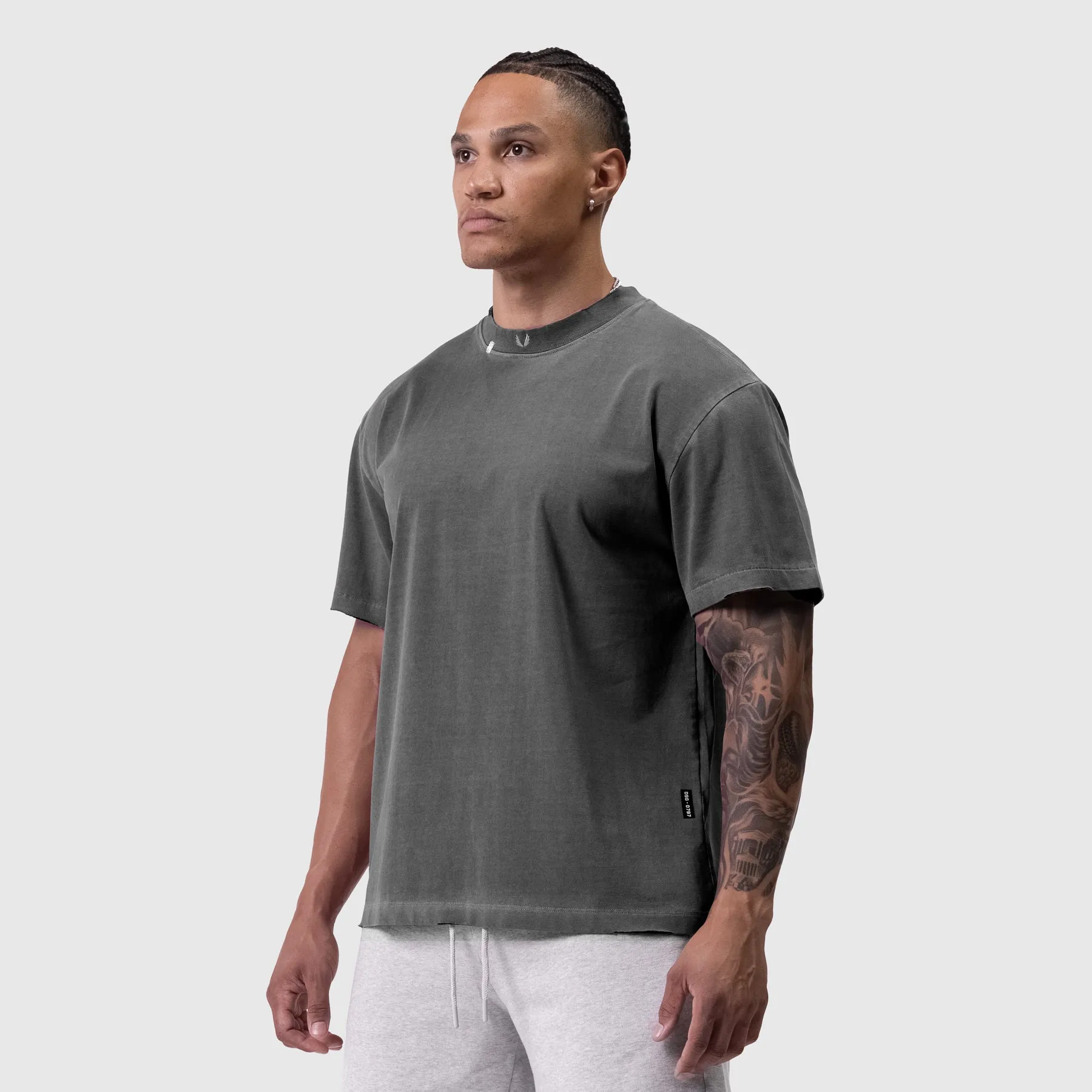 Light Comfort Style Zero Waste Production 0797. Tech Essential? Relaxed Tee - Faded Grey