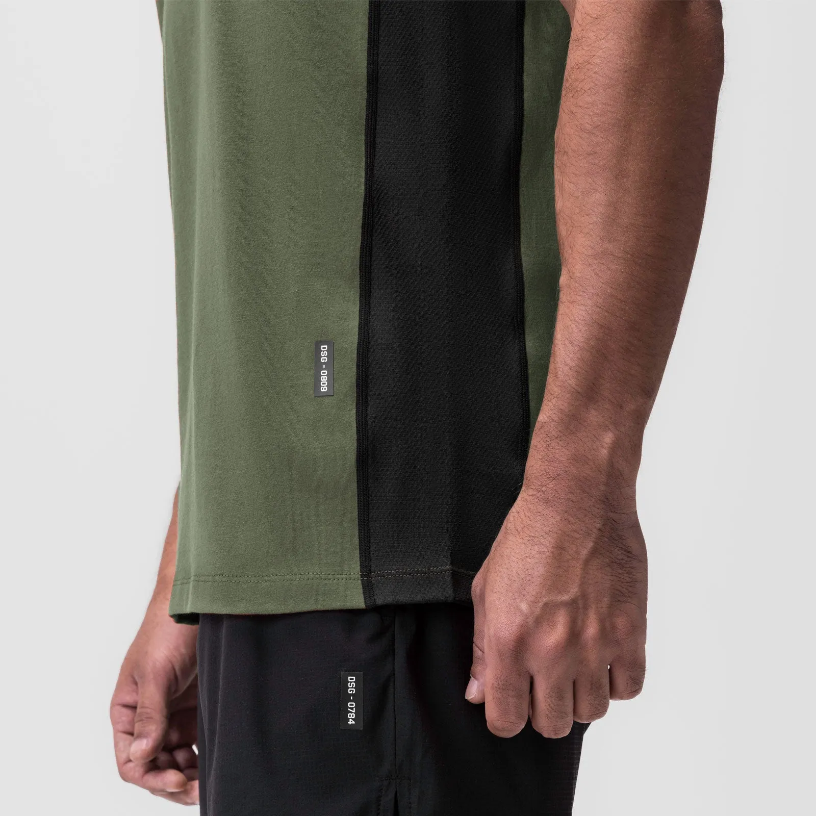 High Quality 0809. Supima? Mesh Panel Training Singlet - Olive