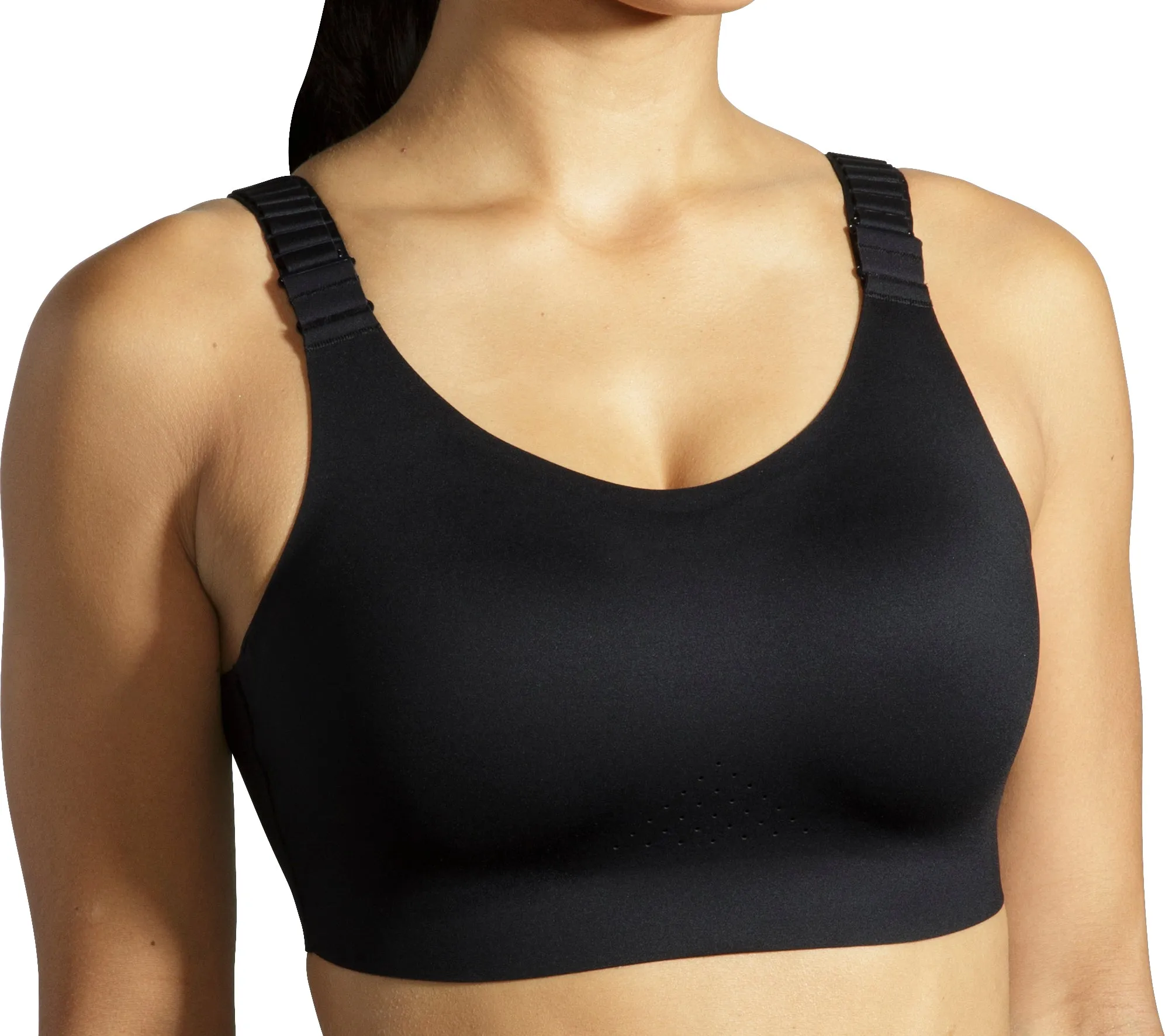 Spaghetti straps seams Brooks Scoopback 2.0 Womens Sports Bra - Black