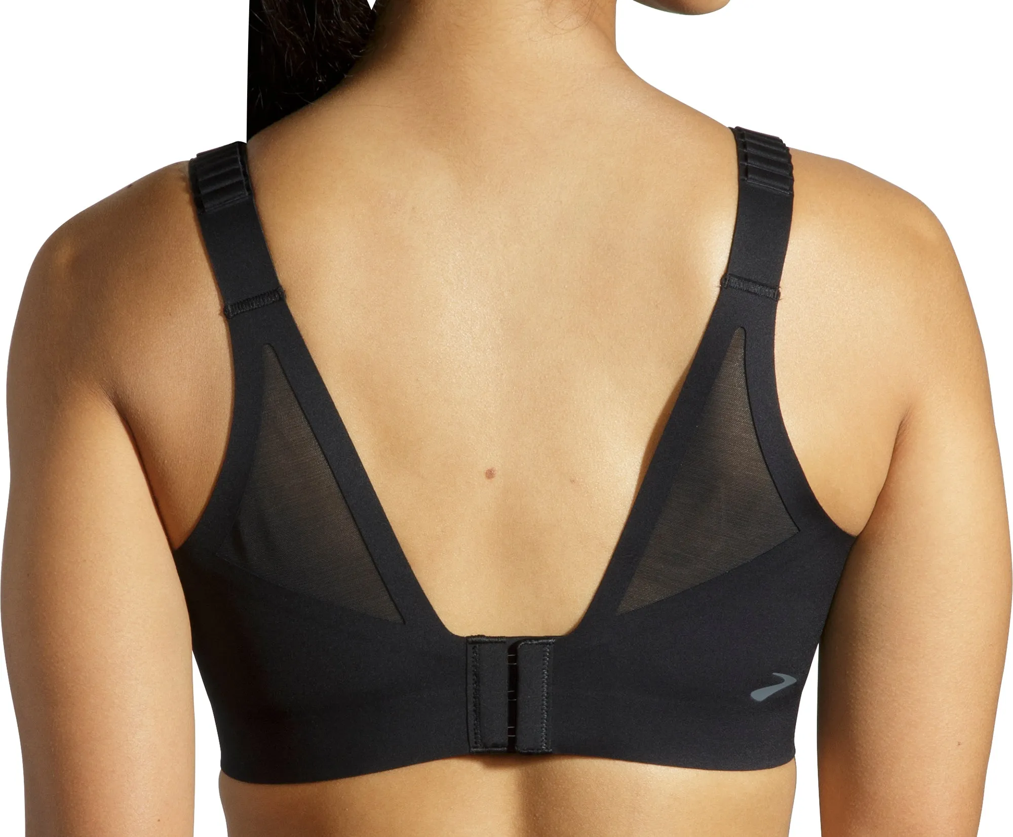 Core Stabilizing Fit Crossback seams Brooks Scoopback 2.0 Womens Sports Bra - Black