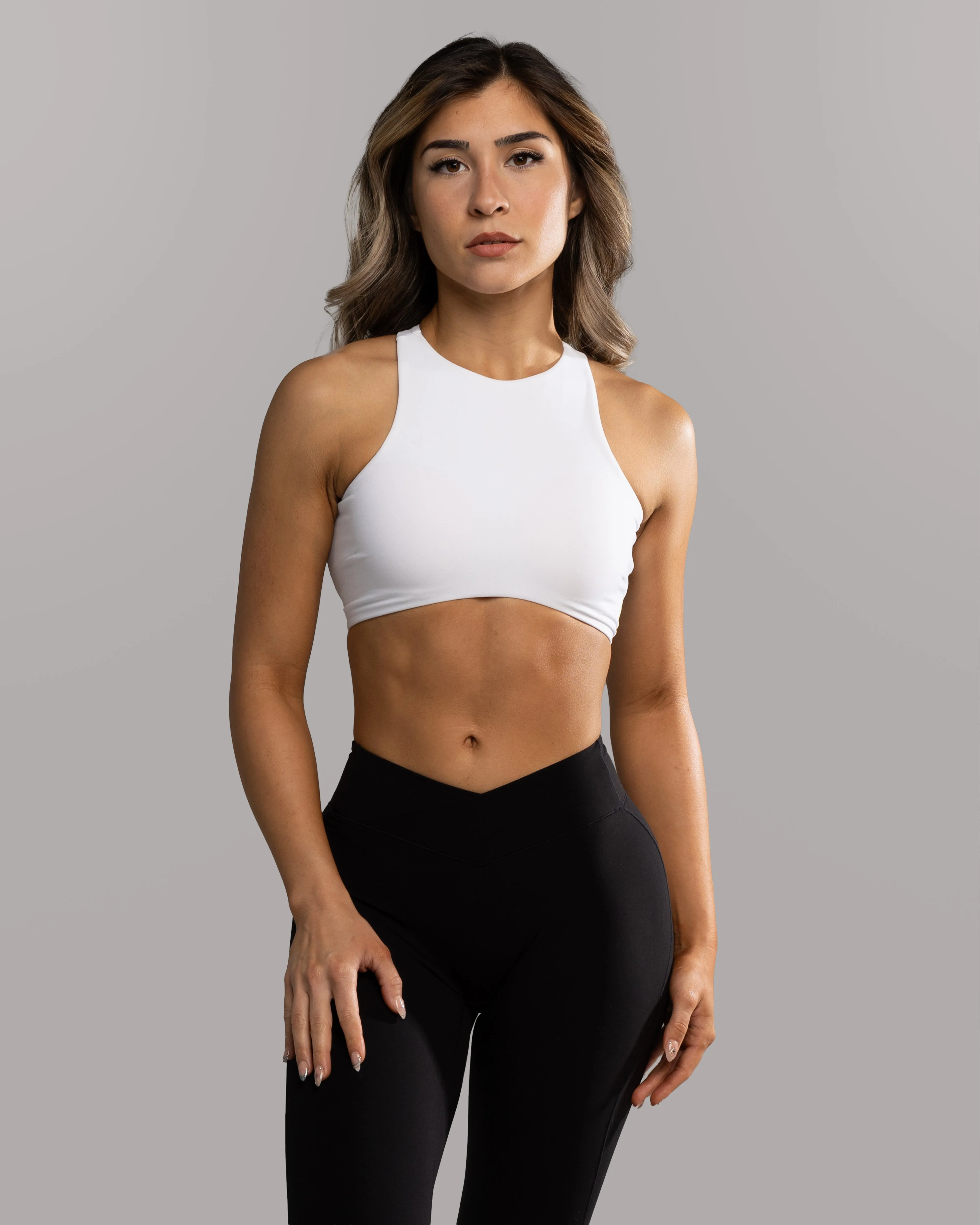 Crisscross Back Support Minimalist fitness clothing Interval Bra - White