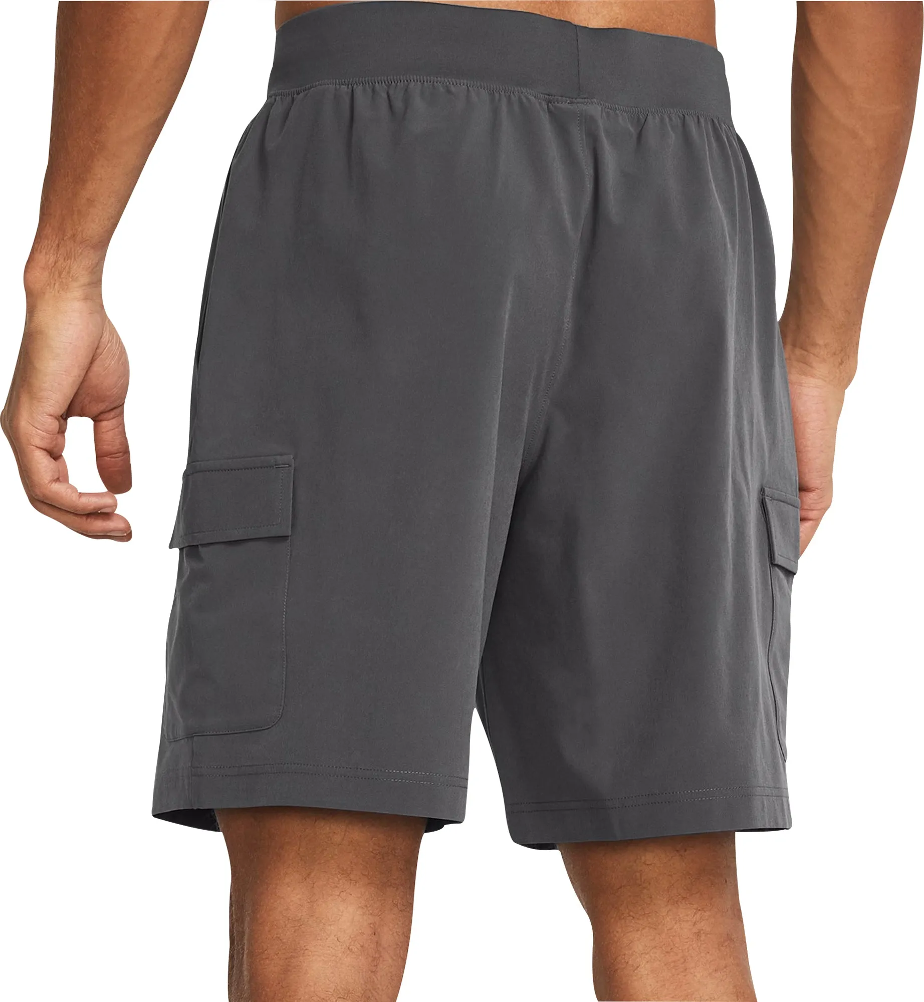 Birthday gift Laser Cut Perforations Under Armour Stretch Woven Cargo Mens Training Shorts - Grey