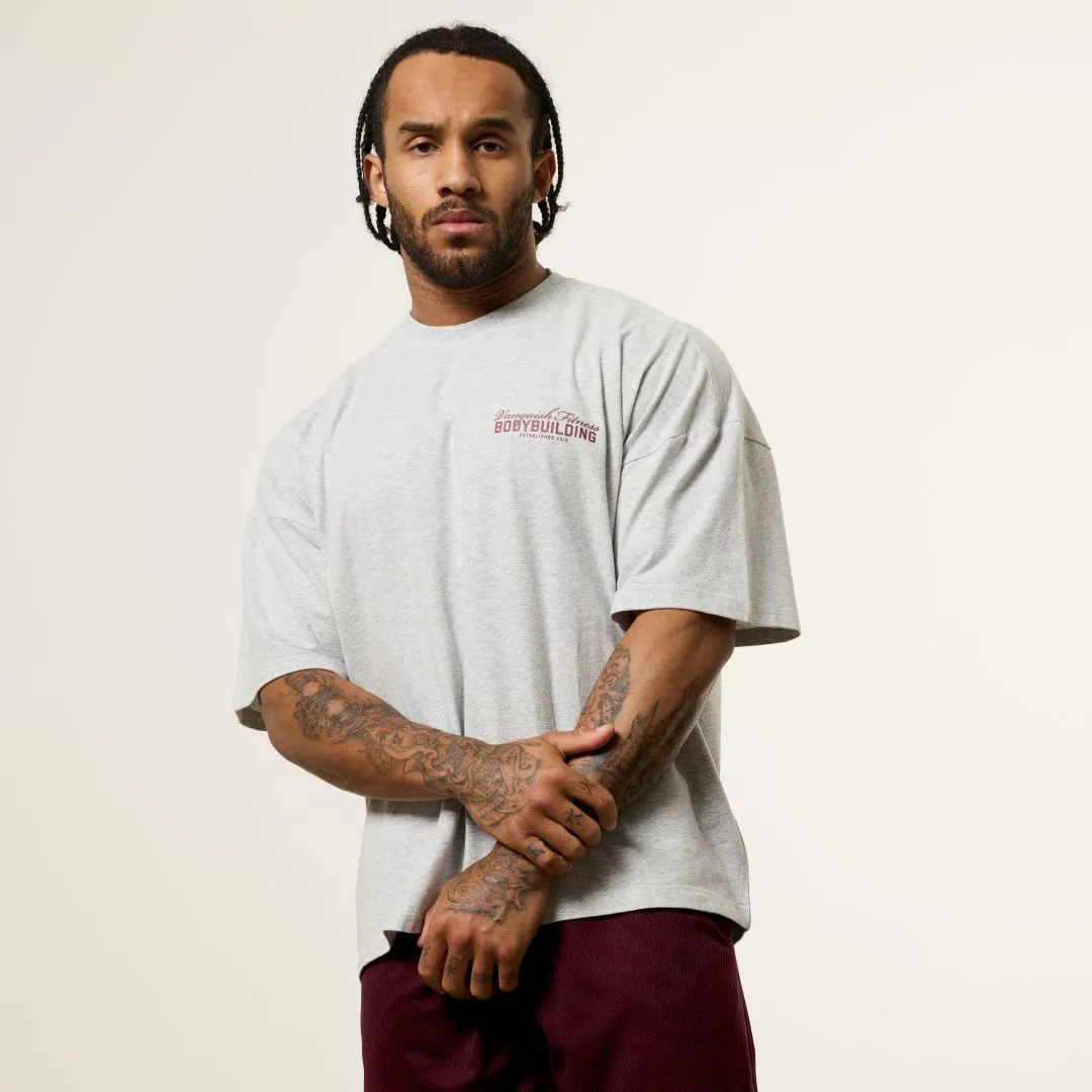 Vanquish Bodybuilding Grey Oversized Boxy T Shirt Perfect for Vacation Sweat Absorbent