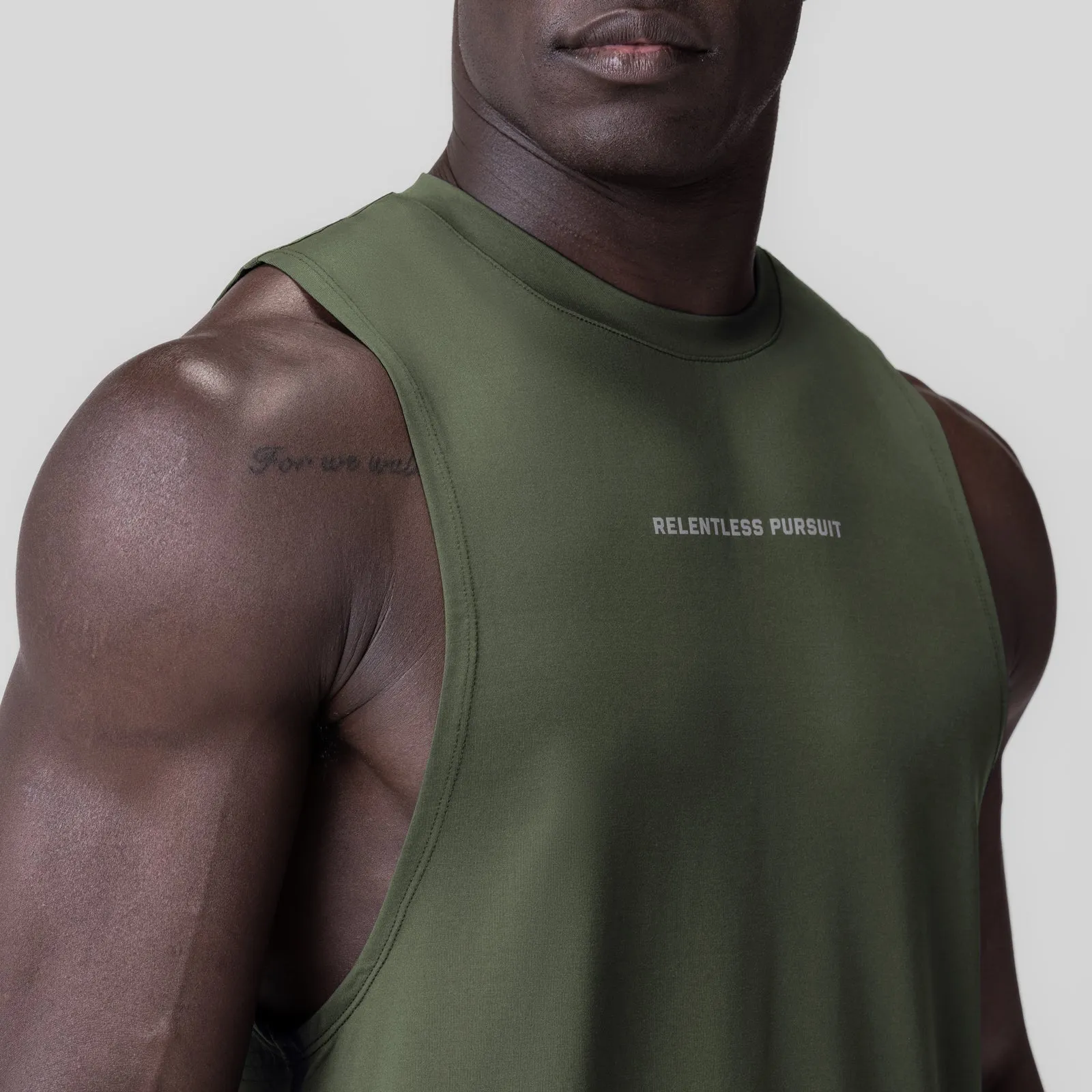 0837. 3D-Lite? 2.0 Lycra? Muscle Tank - Olive "RP" temperature regulation