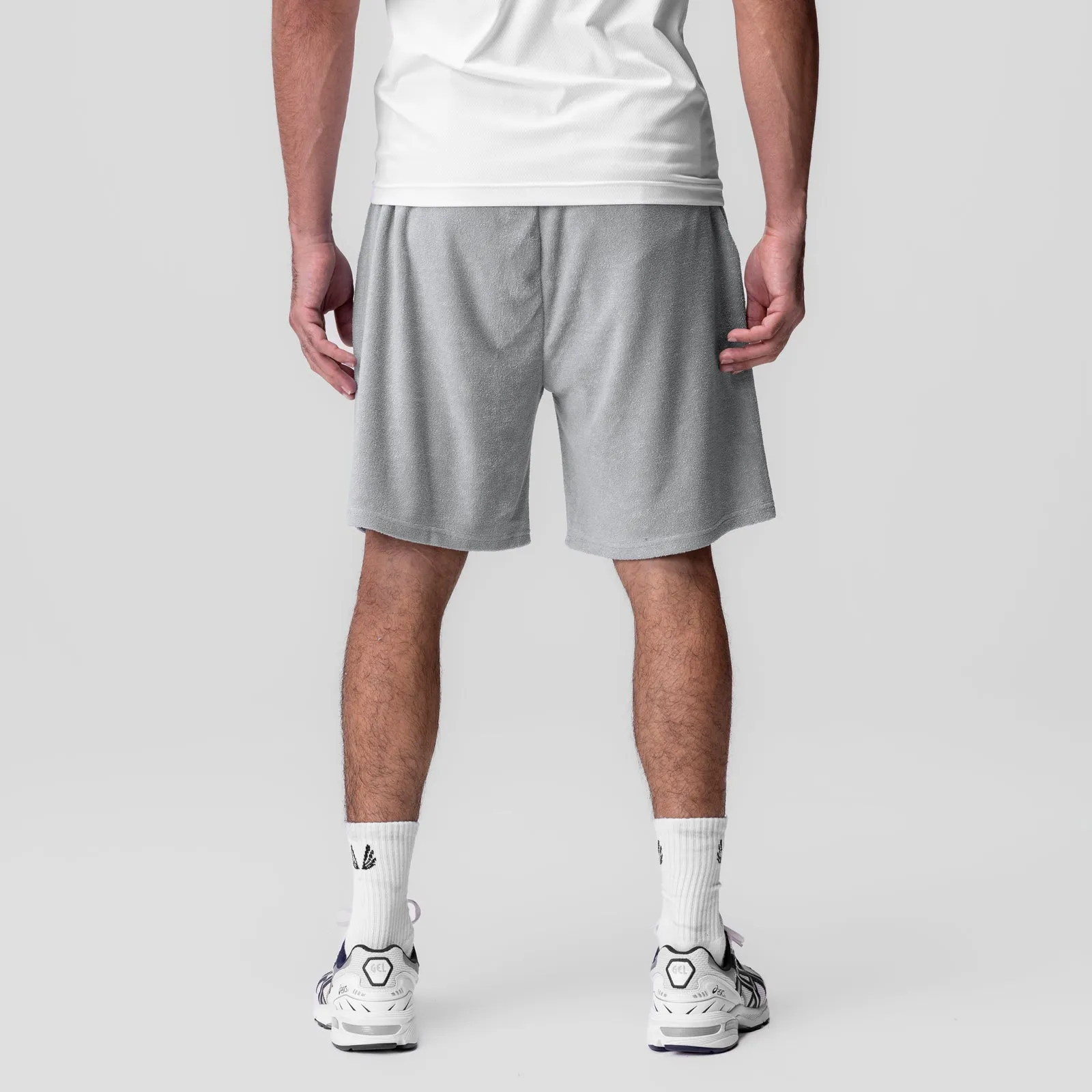 1094. Towel Terry Relaxed Short - Heather Grey Athletic Cut