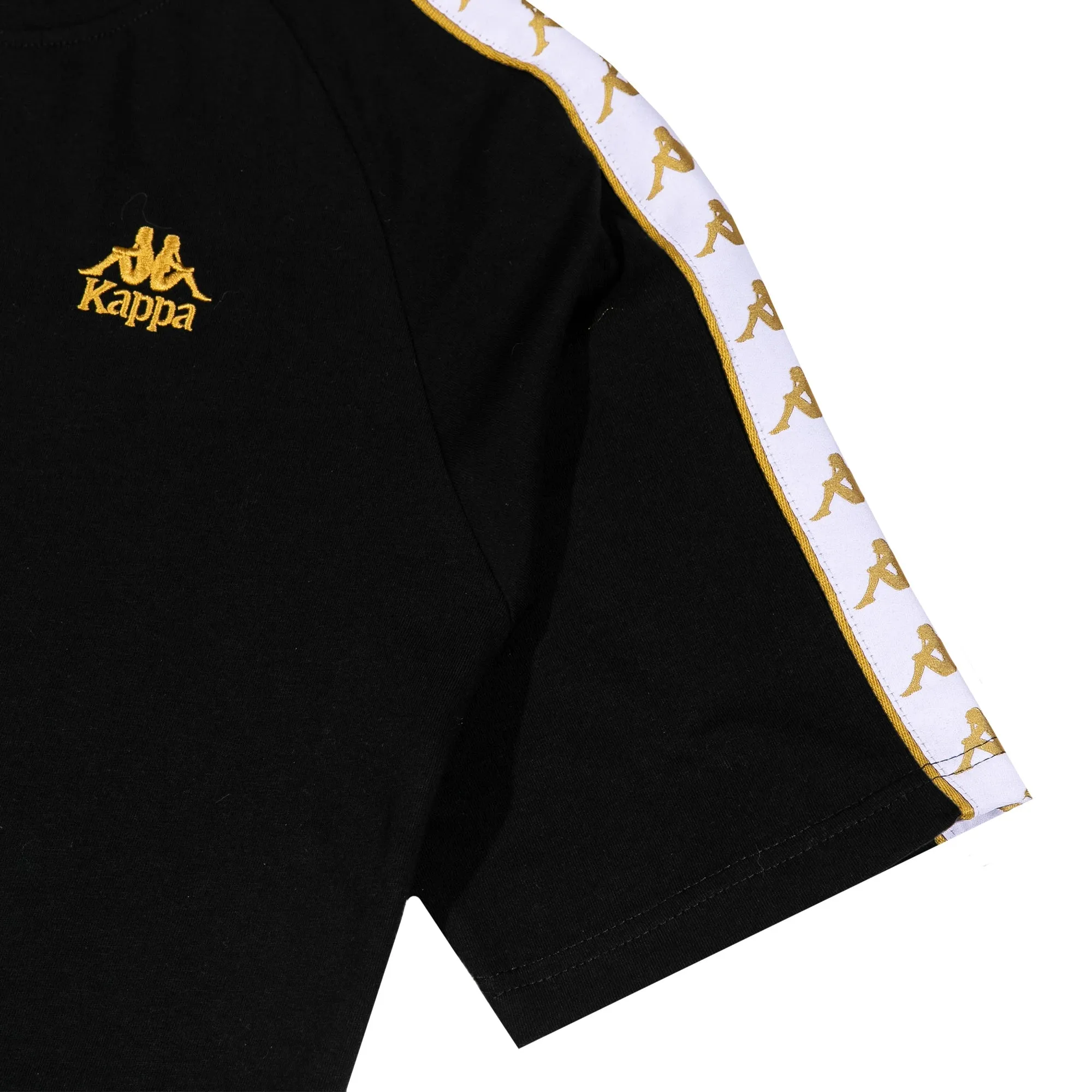 222 Banda Ninon T-Shirt - Black Yellow Gold Rich White Modern Design Double Stitched Seams