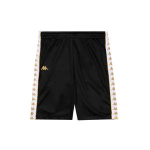 222 Banda Treadwellz Shorts - Black Yellow Gold Rich White Vegan Leather