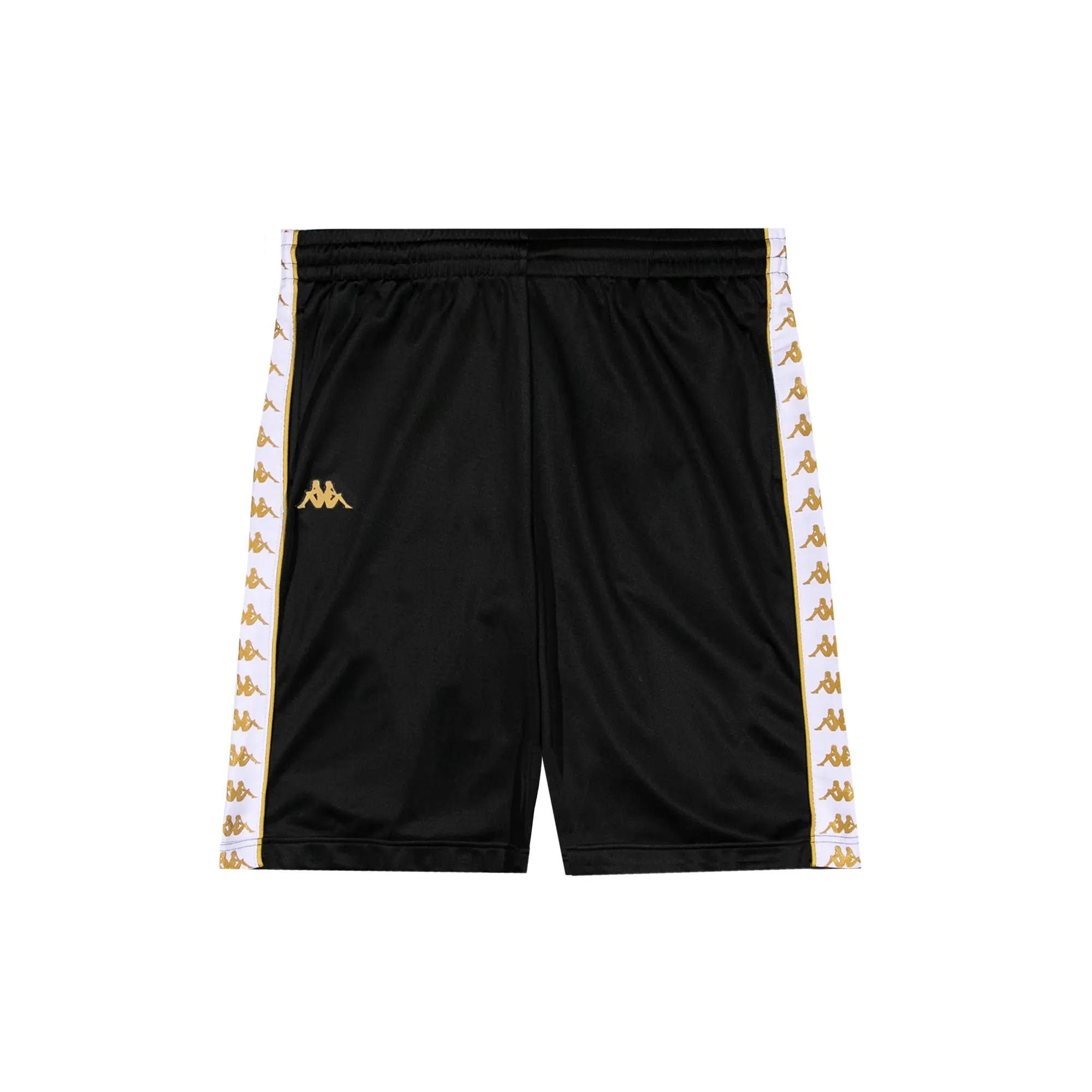 222 Banda Treadwellz Shorts - Black Yellow Gold Rich White Vegan Leather