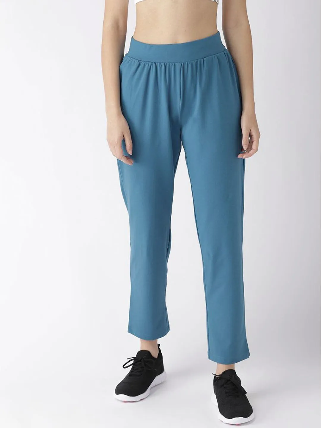 Durable Stitching Thermal Lining Alcis Women Solid BlueTrack Pants