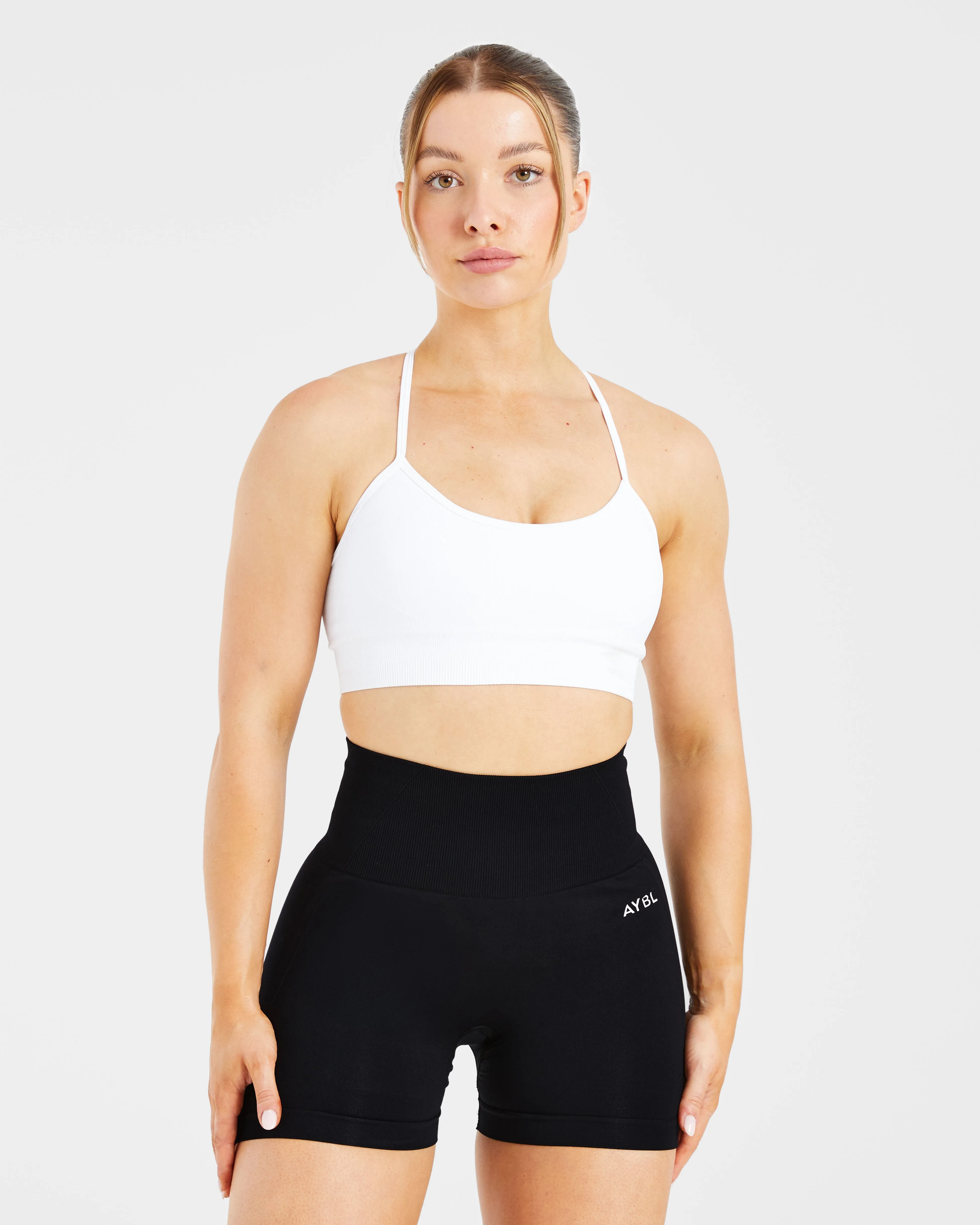Strapless seams Layering Piece Empower Seamless Sports Bra - White