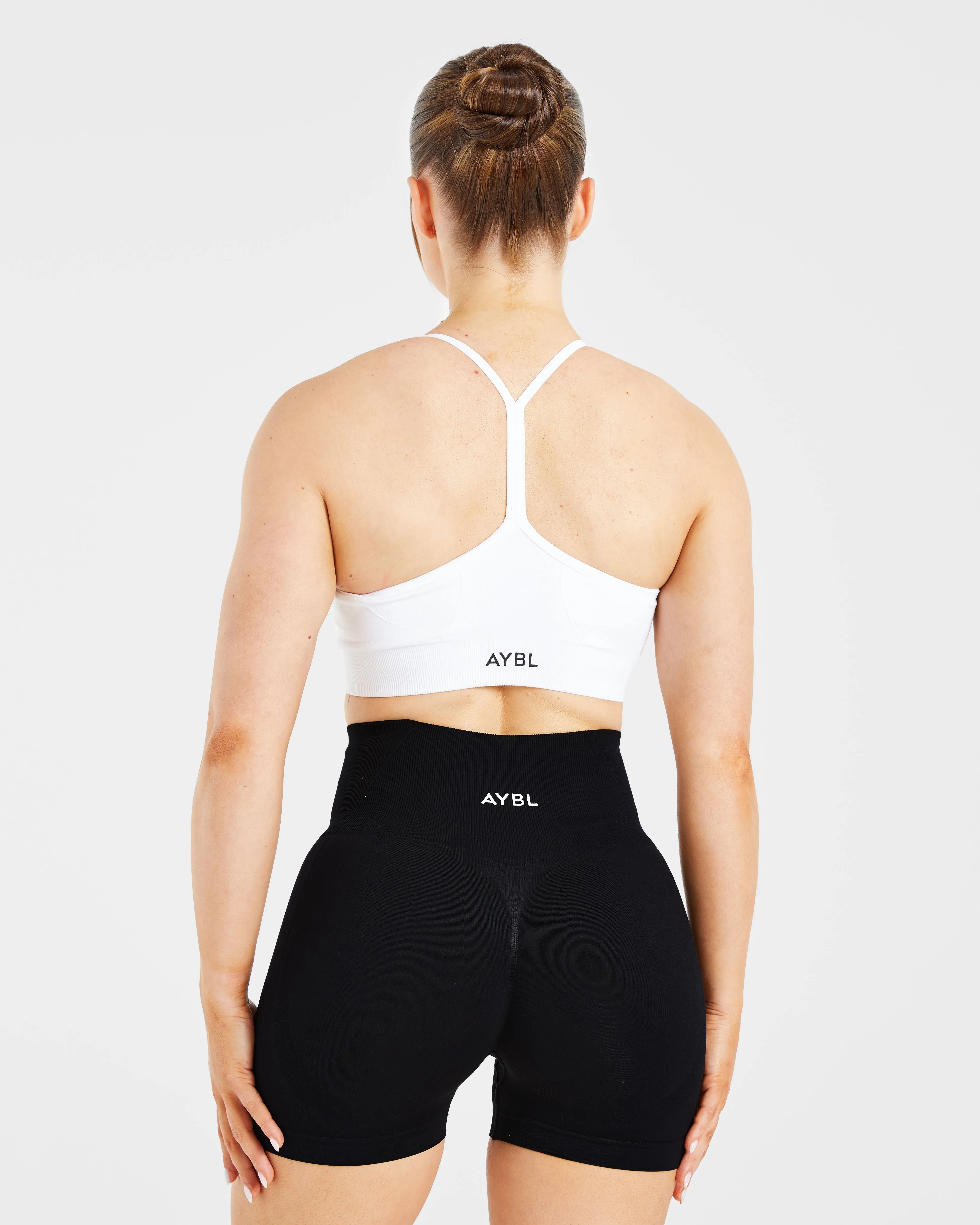 Spaghetti straps seams Empower Seamless Sports Bra - White