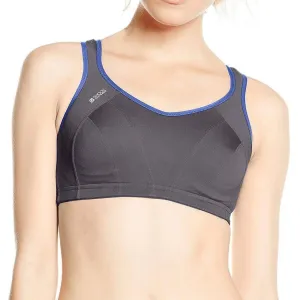 Stylish Full Coverage Design Shock Absorber Active Support Womens Sports Bra - Grey