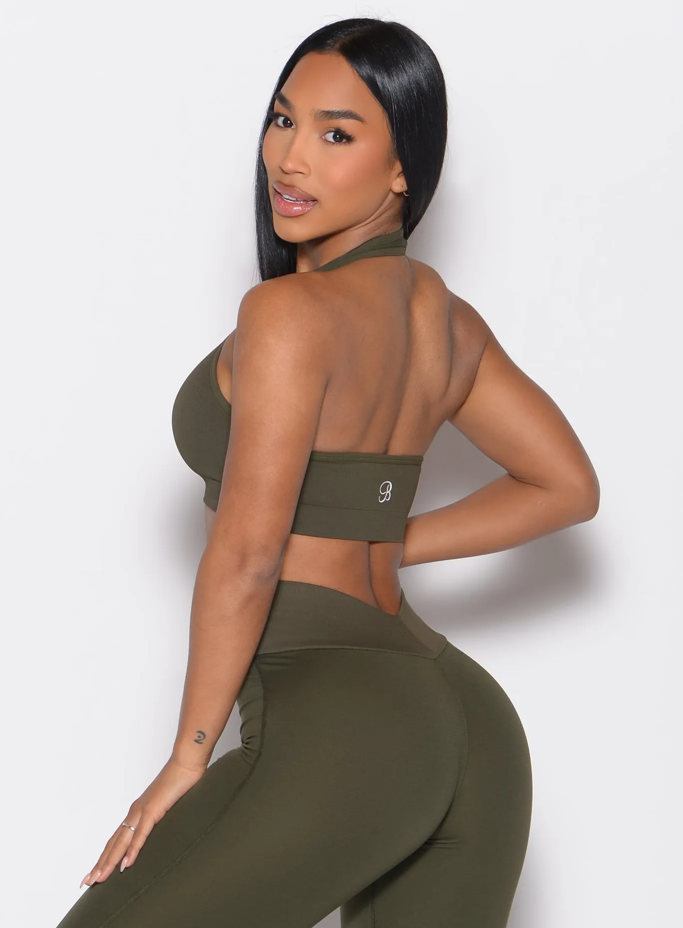 Rib Backless Bra Gym-goers