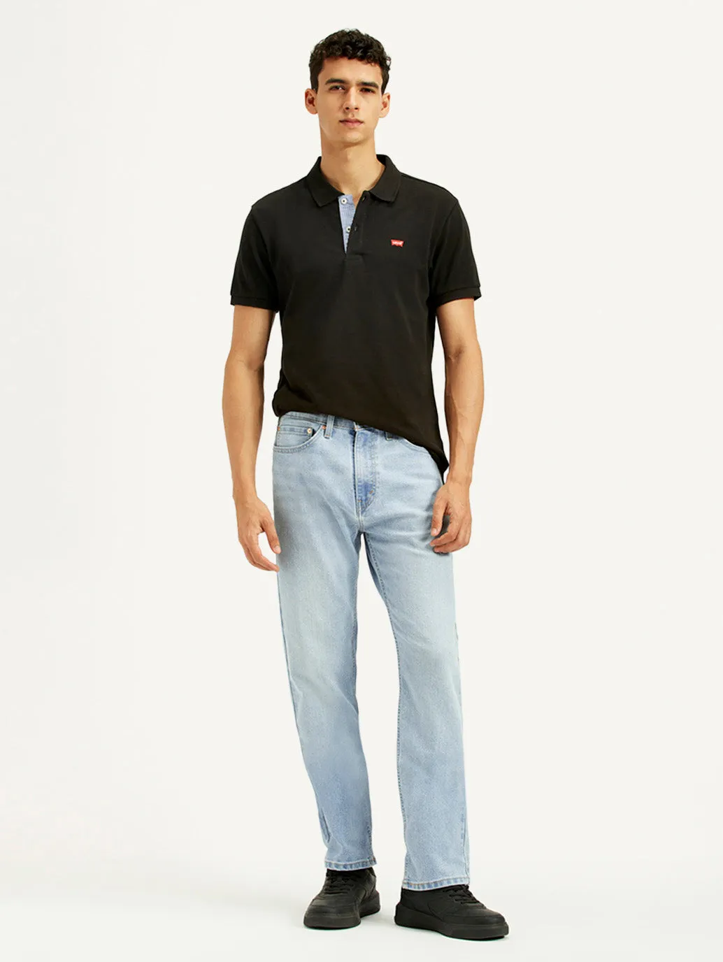 Work Meeting Beach Day Style Forward Men's 505 Light Indigo Straight Fit Mid Rise Jeans