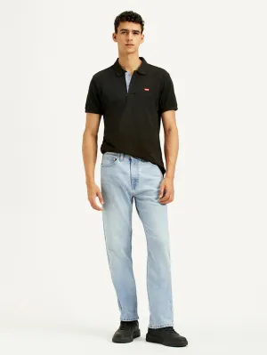 Work Meeting Beach Day Style Forward Men's 505 Light Indigo Straight Fit Mid Rise Jeans