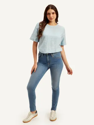Women's 721 Blue Skinny Fit High Rise Jeans Relaxed Basics Sharp Edge