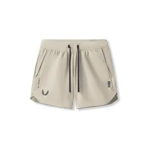 Moisture Wicking Finish 0751. Tetra-Lite? 5" Linerless Short - Sand Smoke "Wings"