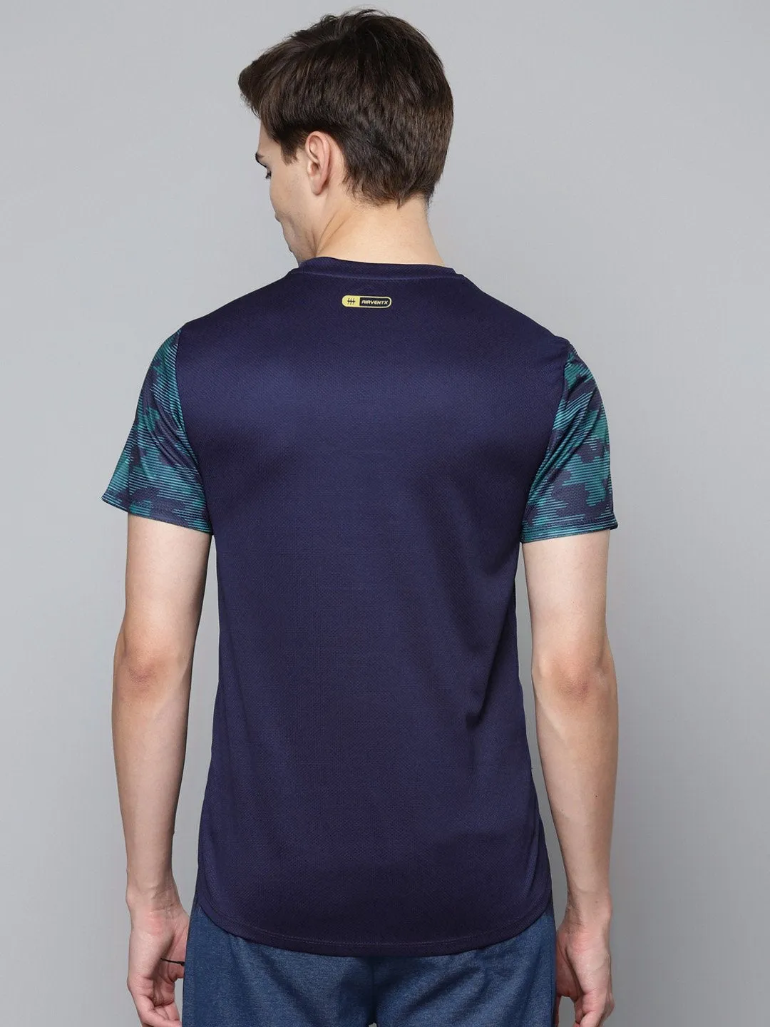 Flash Look Morning Walk Alcis Men Blue Solid Slim Fit T-shirt