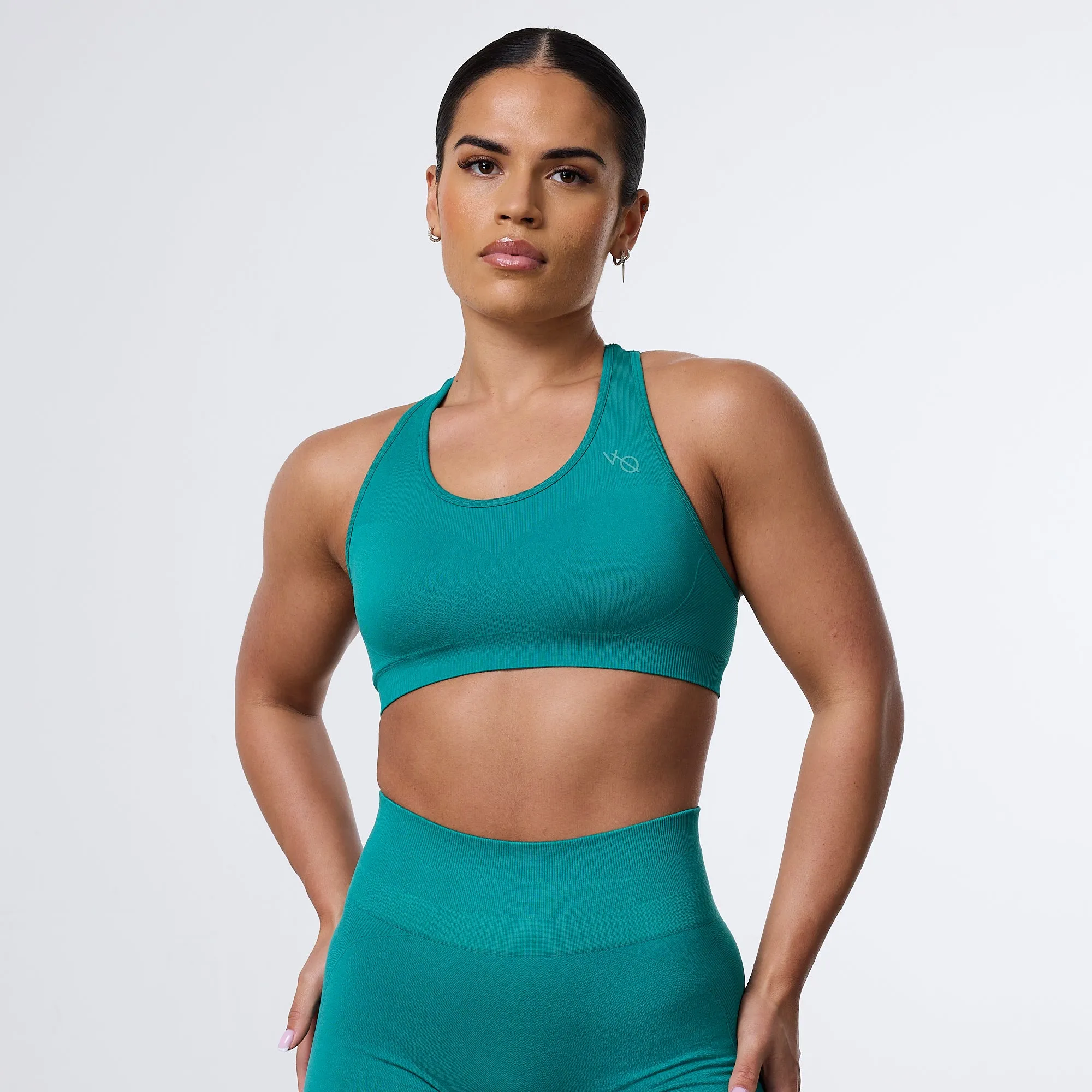 Sleeveless Vanquish Elevate Seamless Emerald Teal Support Bra