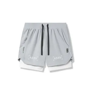 linen option 0865. Tetra-Lite? 5" Liner Short - Slate Grey "Bracket"/White
