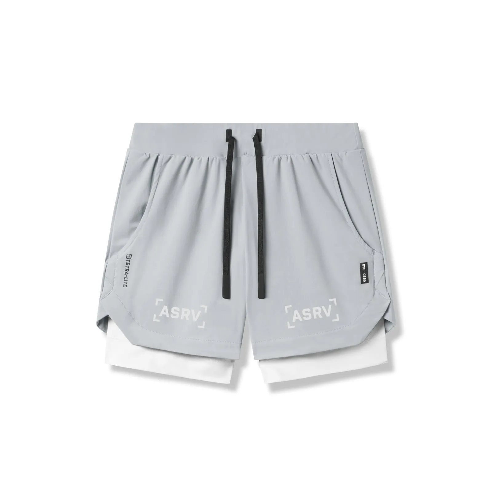 linen option 0865. Tetra-Lite? 5" Liner Short - Slate Grey "Bracket"/White