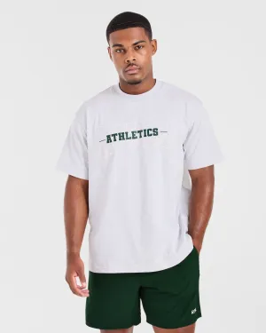 Lace trim Athletics Oversized T Shirt - Grey Marl