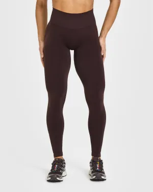 Flexible Compression Ultra Light Plus Size Effortless Seamless Leggings | Plum Brown Fresh Wave