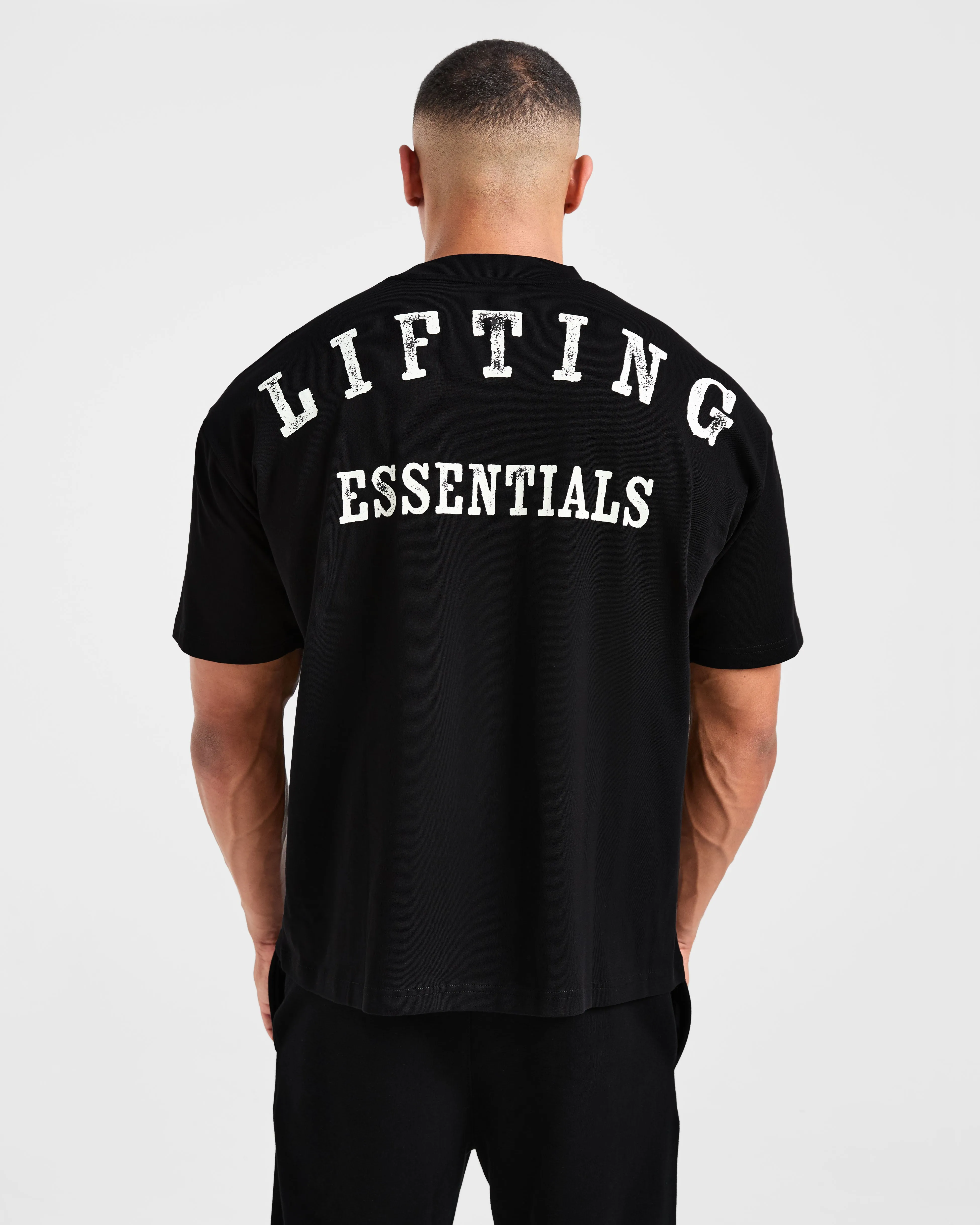Lifting Essentials Oversized T Shirt - Black harmonious Geometric precision