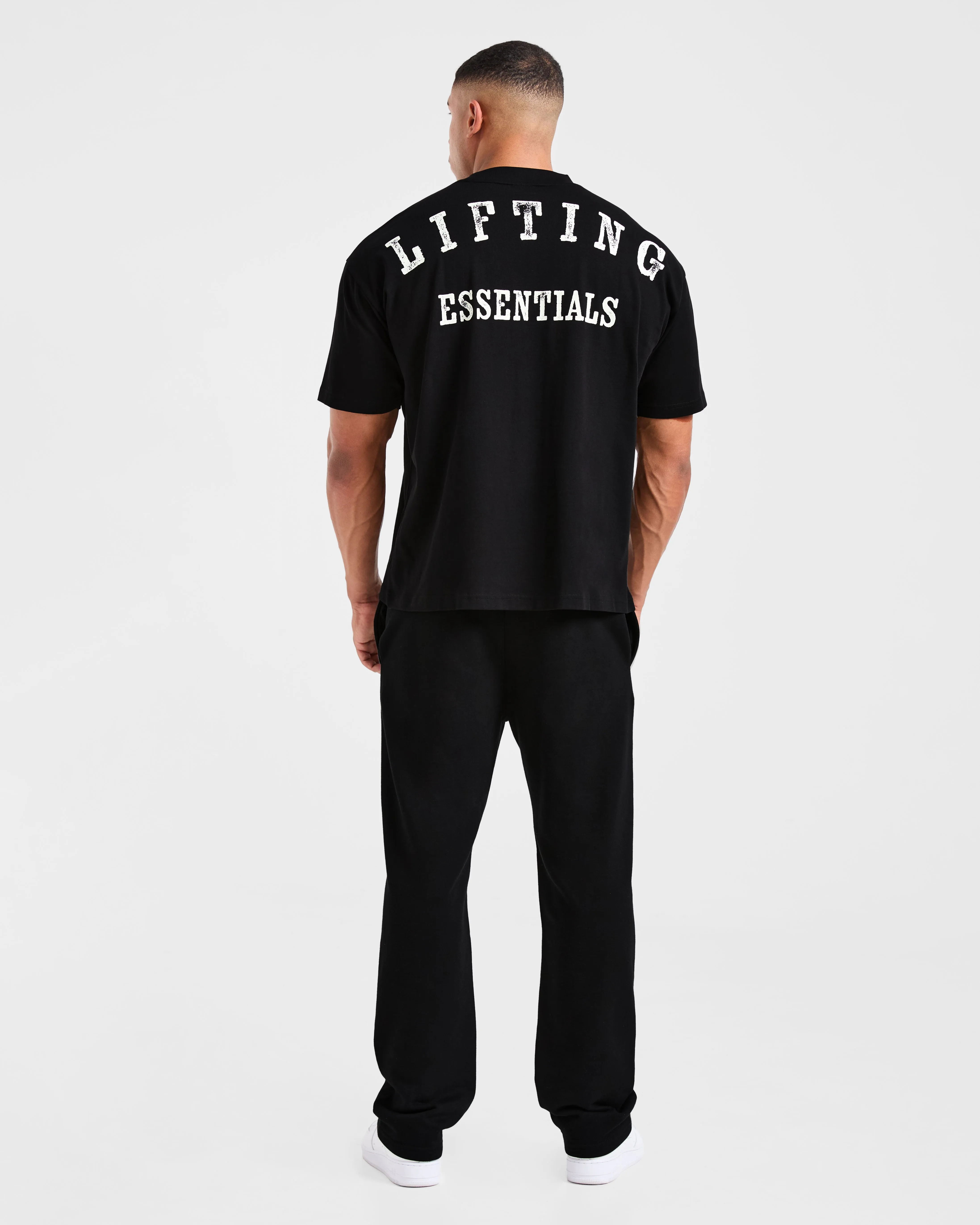 Lifting Essentials Oversized T Shirt - Black Street Trend Look Eye-Catching