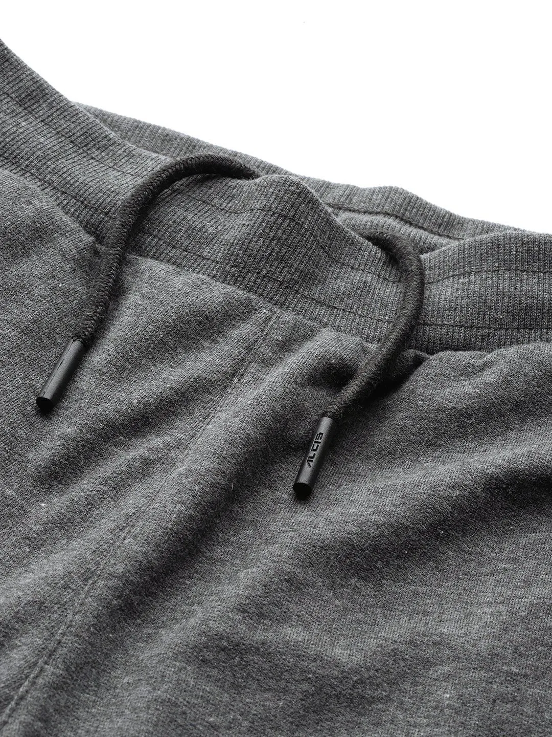 Detachable belt Alcis Men Charcoal Grey Solid Track Pants